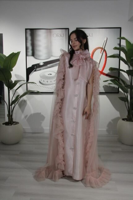 BLUSH RUFFLE GOWN